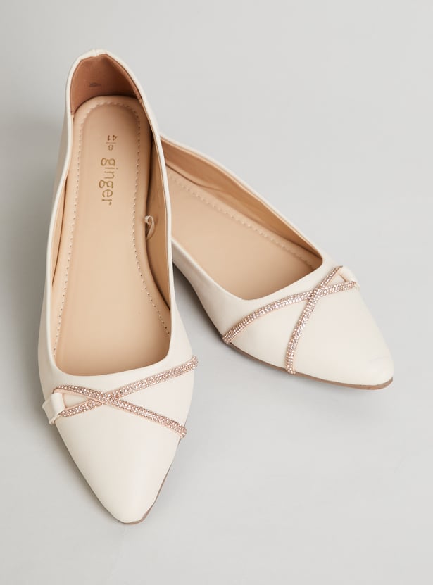 GINGER Embellished Pointed Ballerinas