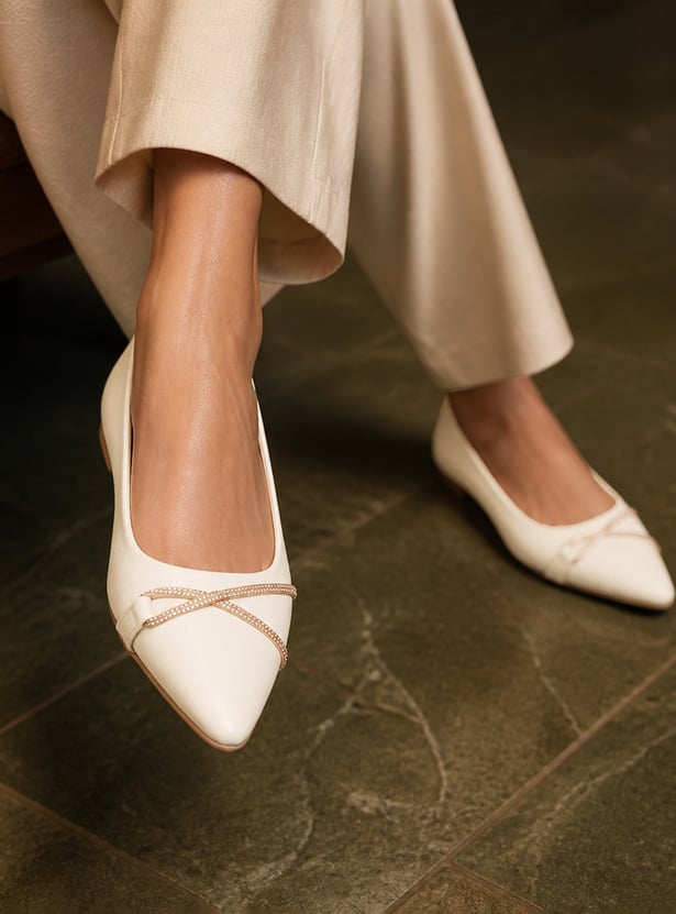 GINGER Embellished Pointed Ballerinas