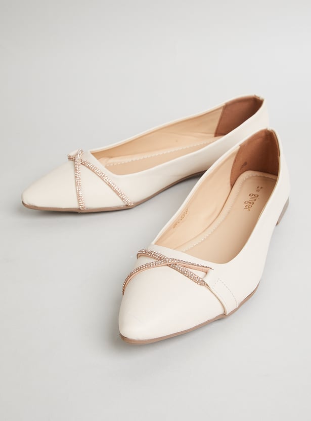 GINGER Embellished Pointed Ballerinas
