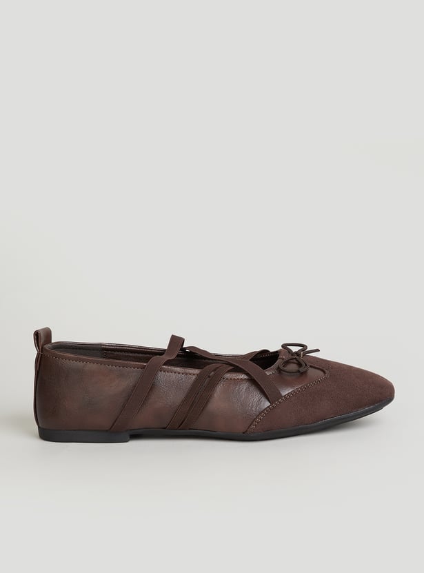 CODE Strappy Almond Toe Ballerinas