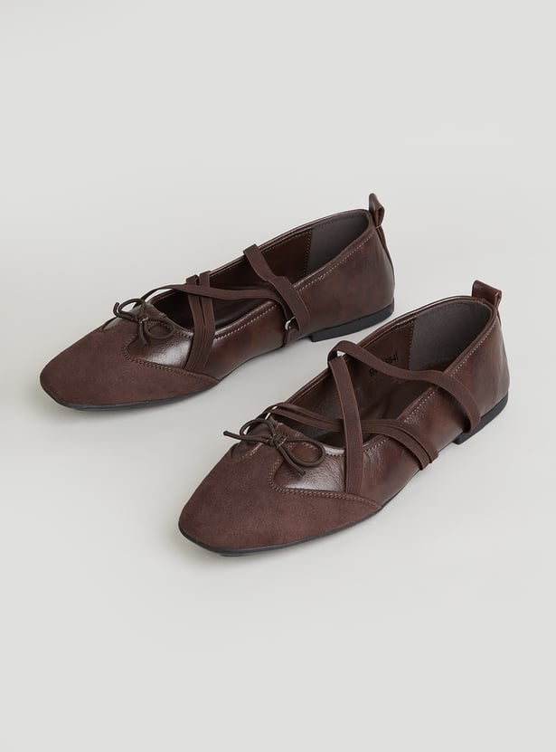 CODE Strappy Almond Toe Ballerinas
