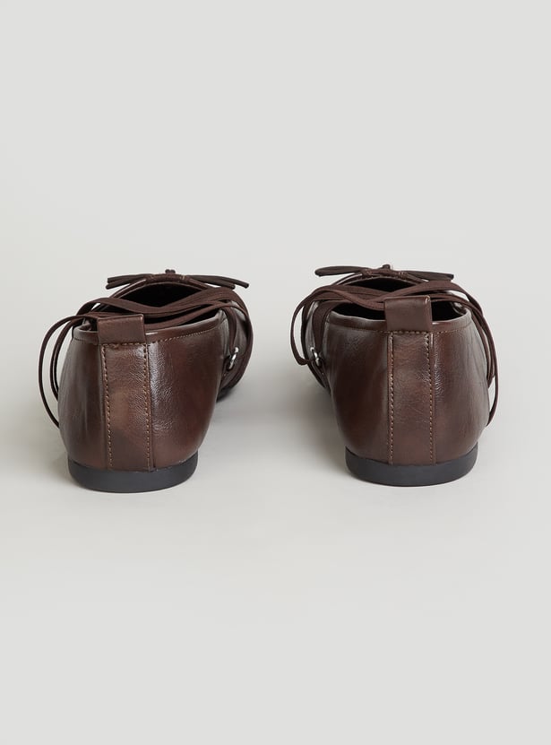 CODE Strappy Almond Toe Ballerinas
