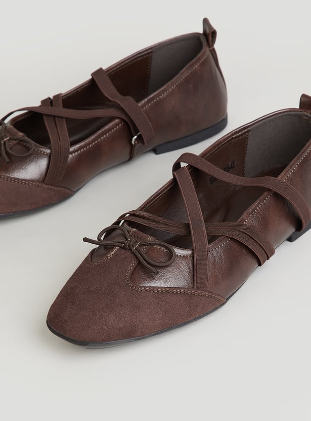 CODE Strappy Almond Toe Ballerinas