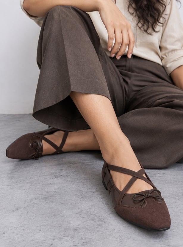 CODE Strappy Almond Toe Ballerinas
