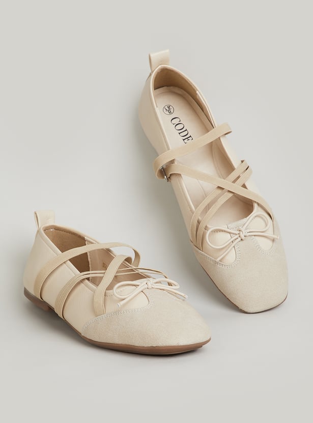 CODE Strappy Almond Toe Ballerinas