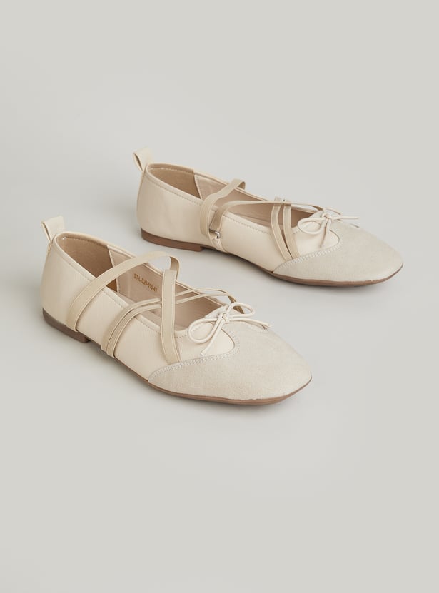 CODE Strappy Almond Toe Ballerinas