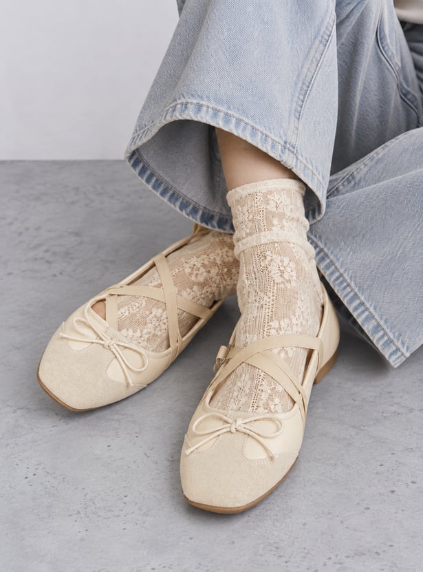 CODE Strappy Almond Toe Ballerinas