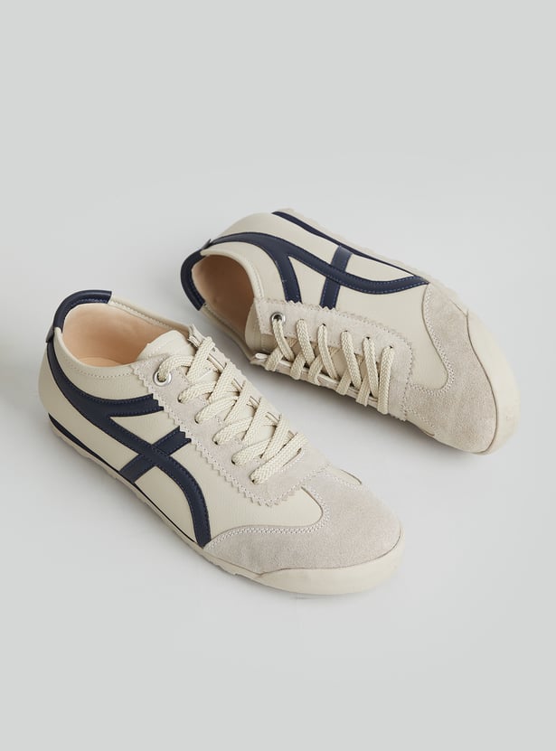 GINGER Contrast Striped Lace-Up Sneakers