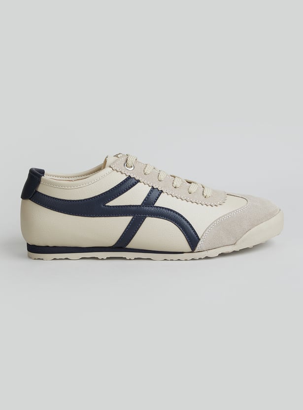 GINGER Contrast Striped Lace-Up Sneakers