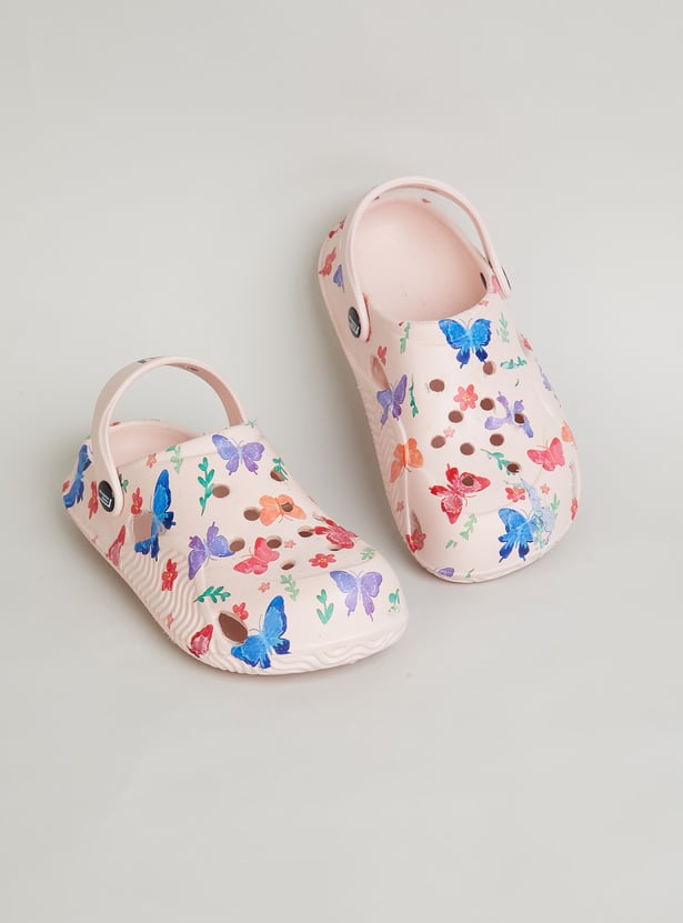 FAME FOREVER Girls Butterfly Print Clogs