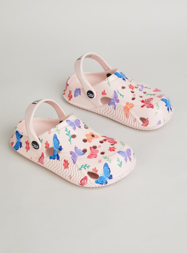 FAME FOREVER Girls Butterfly Print Clogs