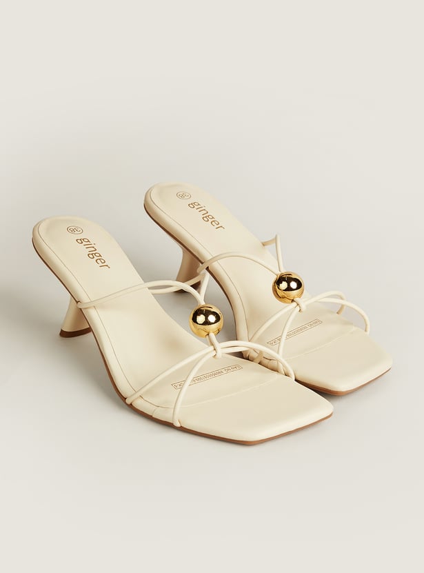 GINGER Embellished Spool Heels