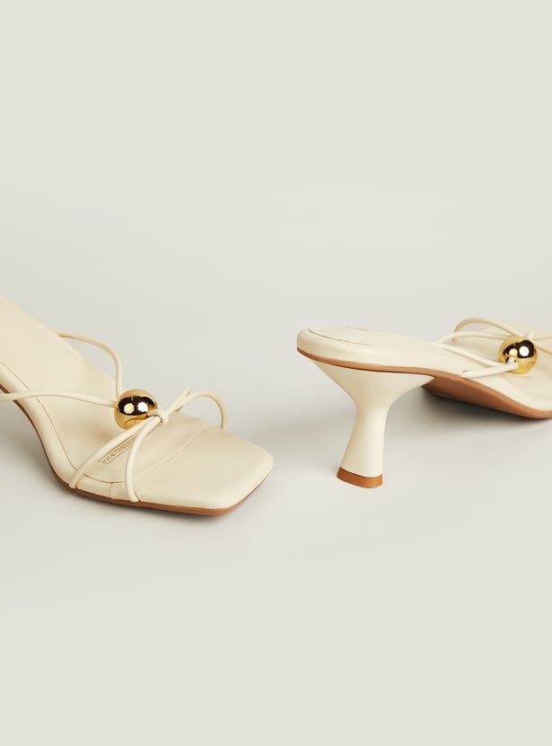 GINGER Embellished Spool Heels