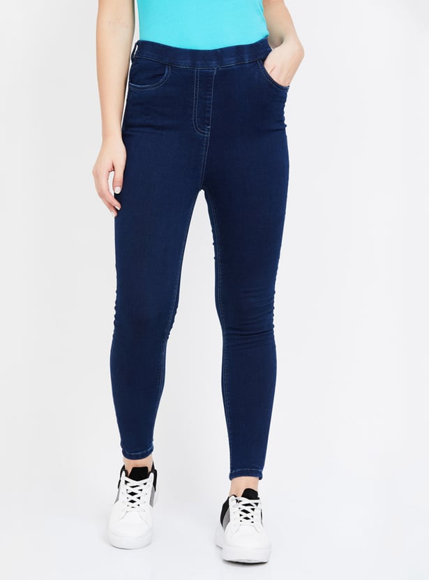 GINGER Solid Skinny Fit Jeggings