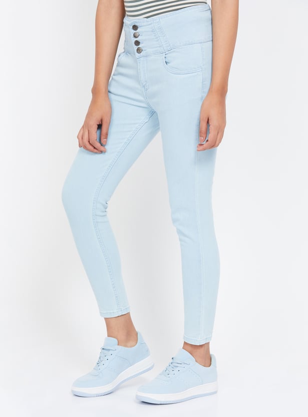 Buy GINGER Solid High Rise Slim Fit Jeans from Ginger at just INR