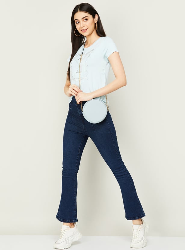 GINGER Women Solid Washed Bootcut Jeans