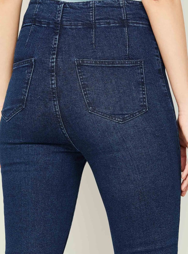 GINGER Women Solid Washed Bootcut Jeans