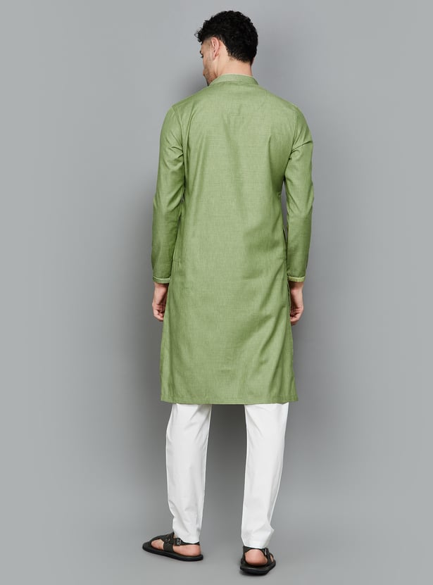 MANYAVAR Textured Straight Kurta Set