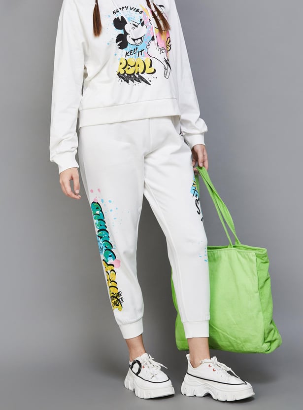 GINGER Women Daisy Duck Printed Joggers