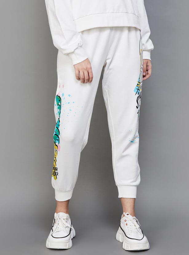 GINGER Women Daisy Duck Printed Joggers