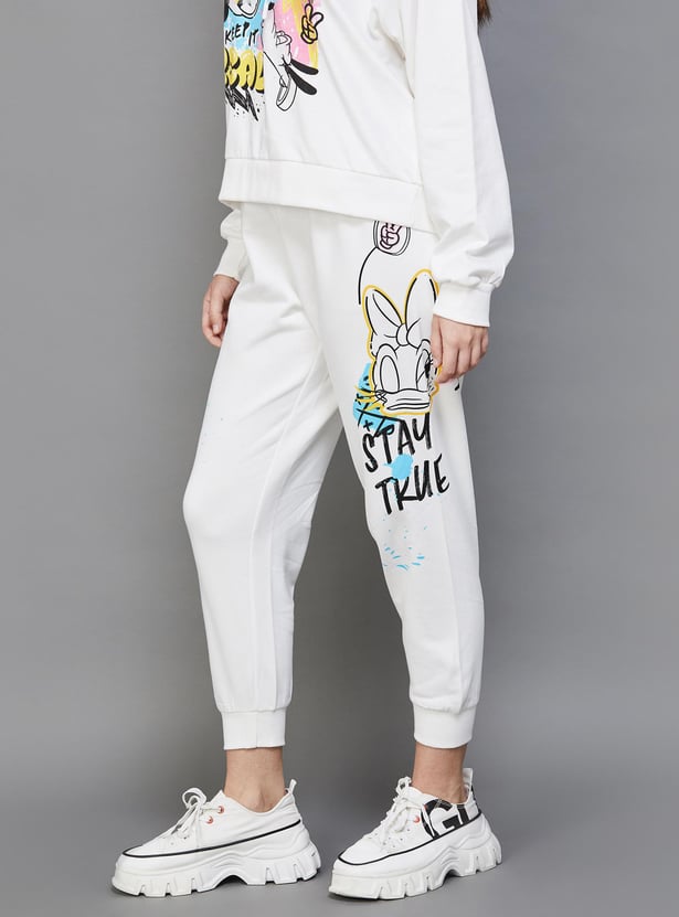 GINGER Women Daisy Duck Printed Joggers