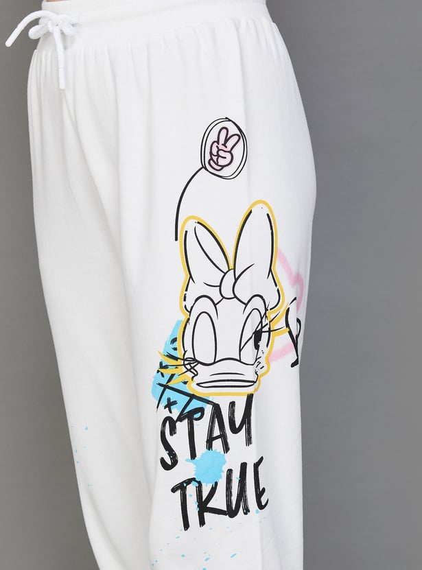 GINGER Women Daisy Duck Printed Joggers