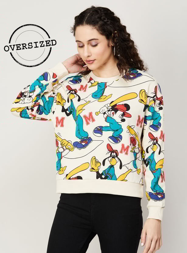 GINGER Women Mickey Mouse Printed Sweatshirt