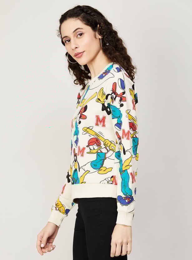 GINGER Women Mickey Mouse Printed Sweatshirt