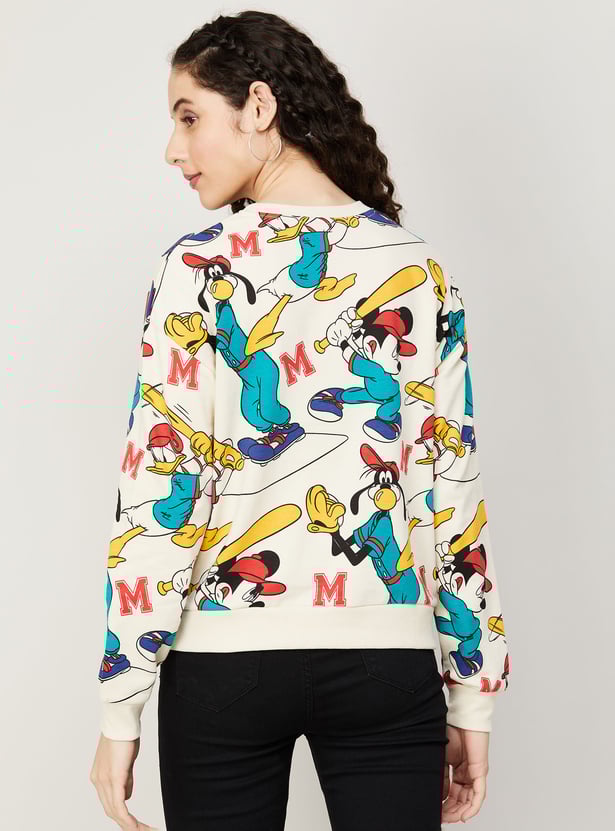 GINGER Women Mickey Mouse Printed Sweatshirt