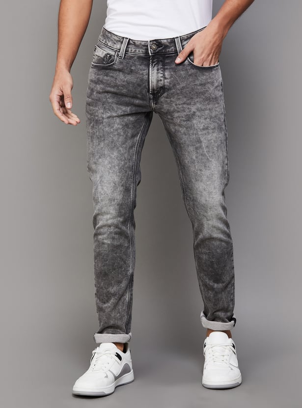Buy SPYKAR Men Acid Washed Super Skinny Jeans from Spykar at just