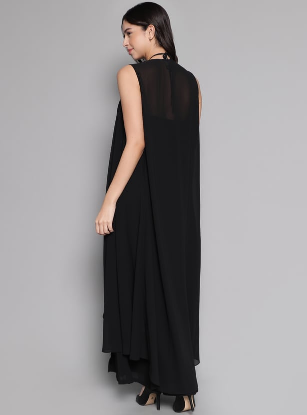AND Women Solid Maxi Dress with Shrug