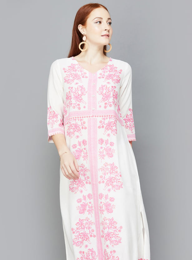 COLOUR ME Women Printed Straight Kurta