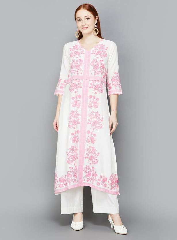 COLOUR ME Women Printed Straight Kurta