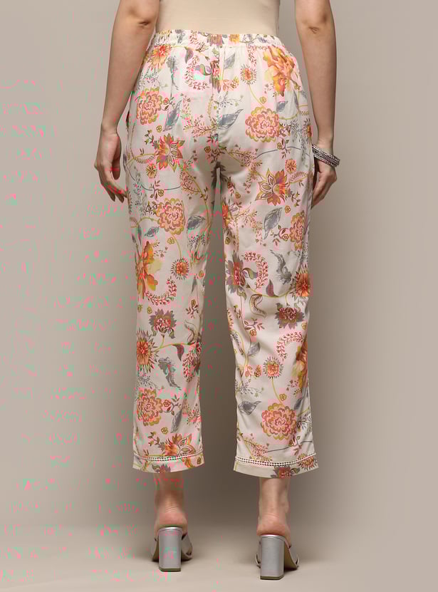 Buy BIBA Women Printed Straight Pants from BIBA at just INR