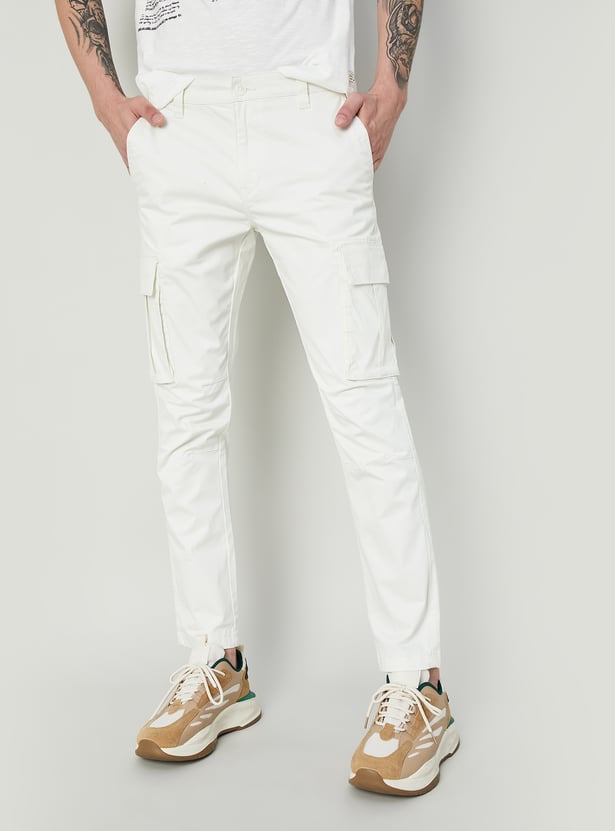 Buy FORCA NXT Men Solid Regular Fit Cargo Trousers from Forca at