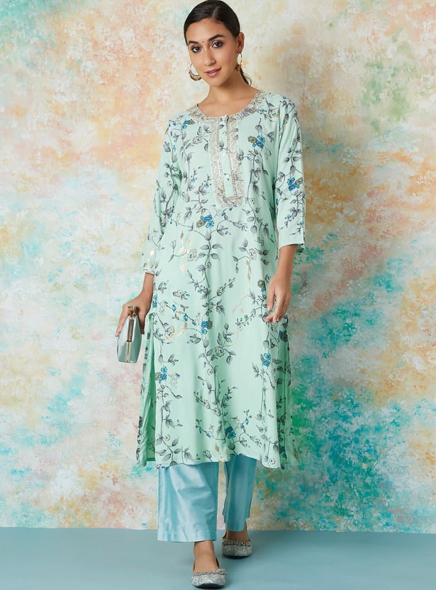 MELANGE Women Printed Straight Kurta