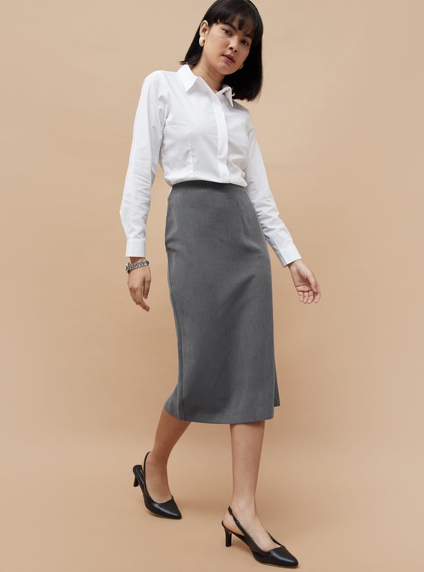 CODE Solid Pencil Skirt