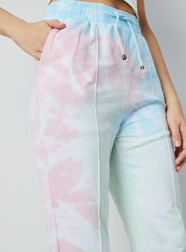 GINGER Women Tie-Dye Printed Elasticated Joggers