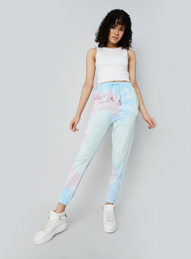 GINGER Women Tie-Dye Printed Elasticated Joggers