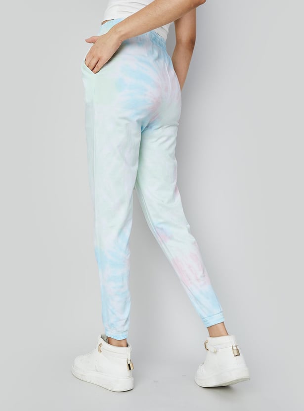 GINGER Women Tie-Dye Printed Elasticated Joggers