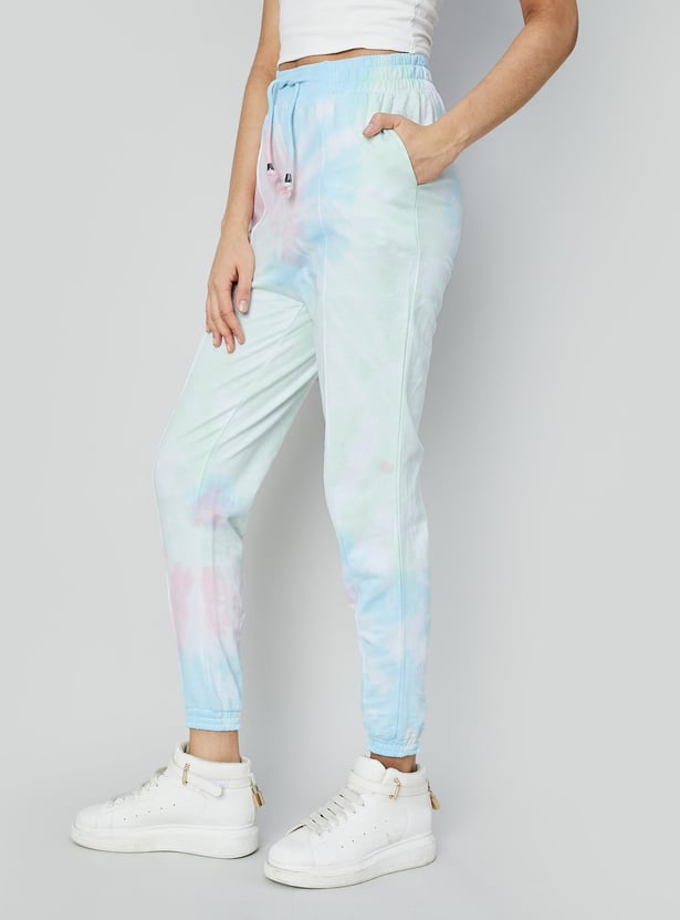 GINGER Women Tie-Dye Printed Elasticated Joggers