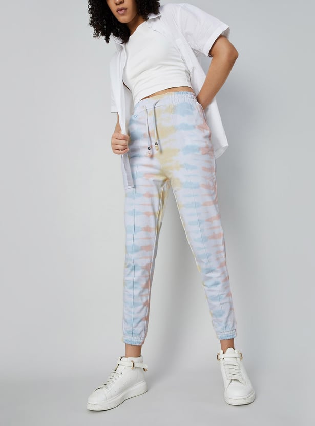 GINGER Women Tie-Dye Printed Elasticated Joggers