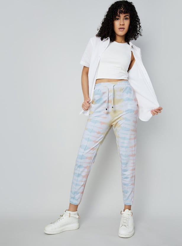 GINGER Women Tie-Dye Printed Elasticated Joggers
