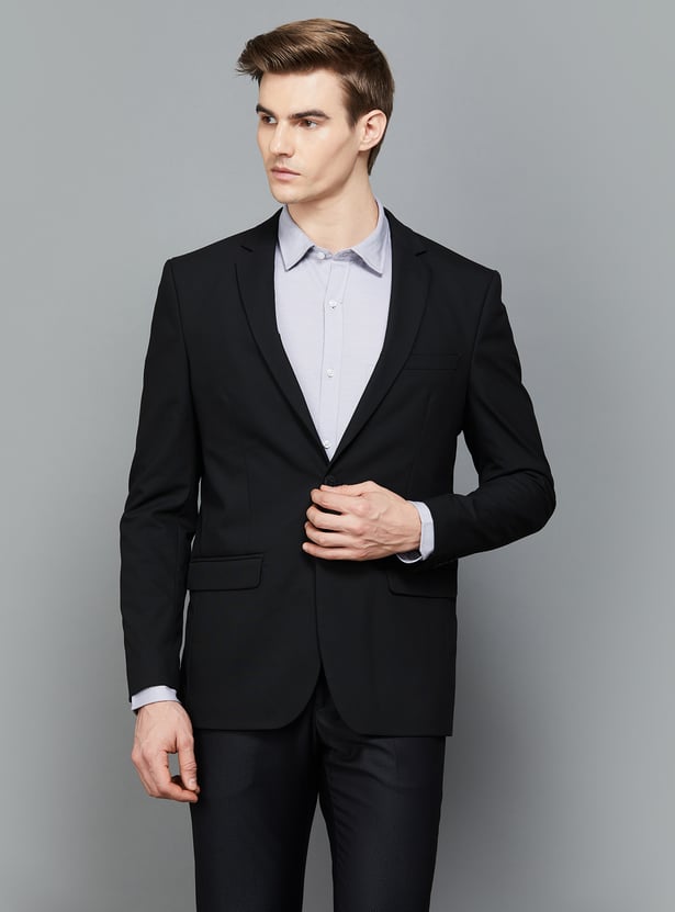 Elegant Black Shawl Lapel Single-Breasted Prom Blazer for Men main image 0