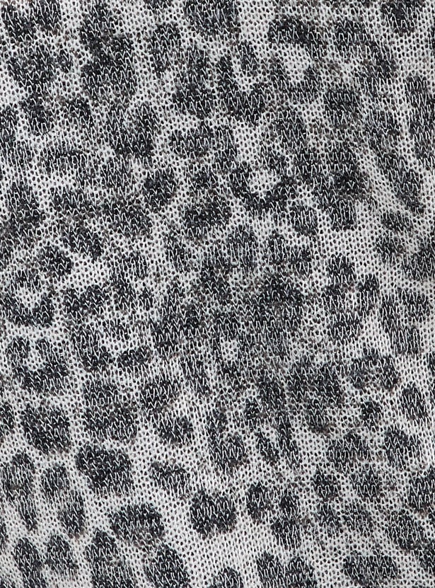 CODE Animal Print Casual Shrug