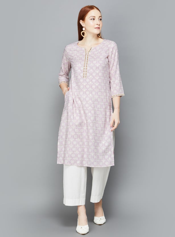 MELANGE Women Printed Straight Kurta