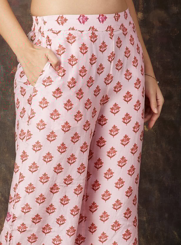 MELANGE Floral Printed Straight Kurta Set