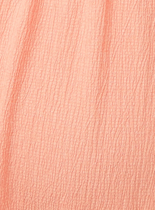CODE Women Textured Off-Shoulder Belted Dress