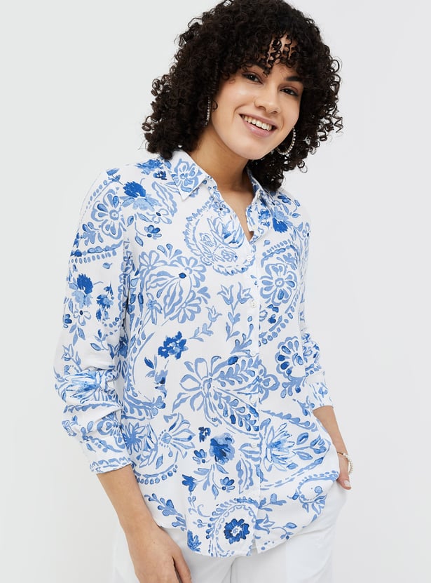 COLOUR ME Women Floral Printed Casual Shirt