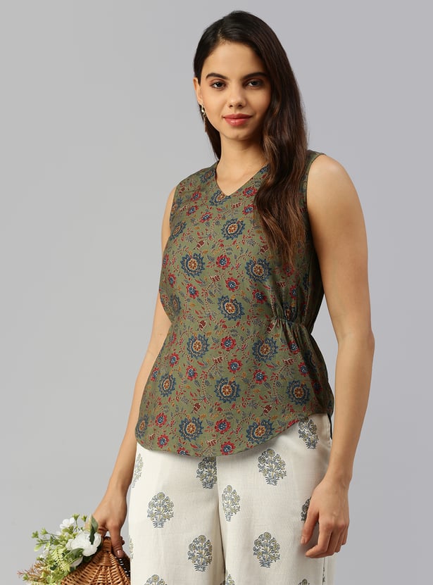 DE MOZA Women Floral Printed Top